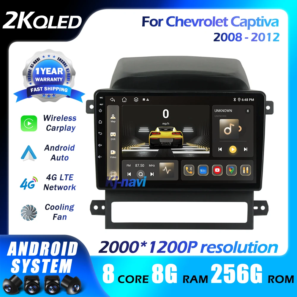 

Android 14 Car Radio For Chevrolet Captiva 2008 - 2012 Multimedia Navigation Player CarPlay Unit No DVD QLED 5GWIFI DSP 4G 9inch