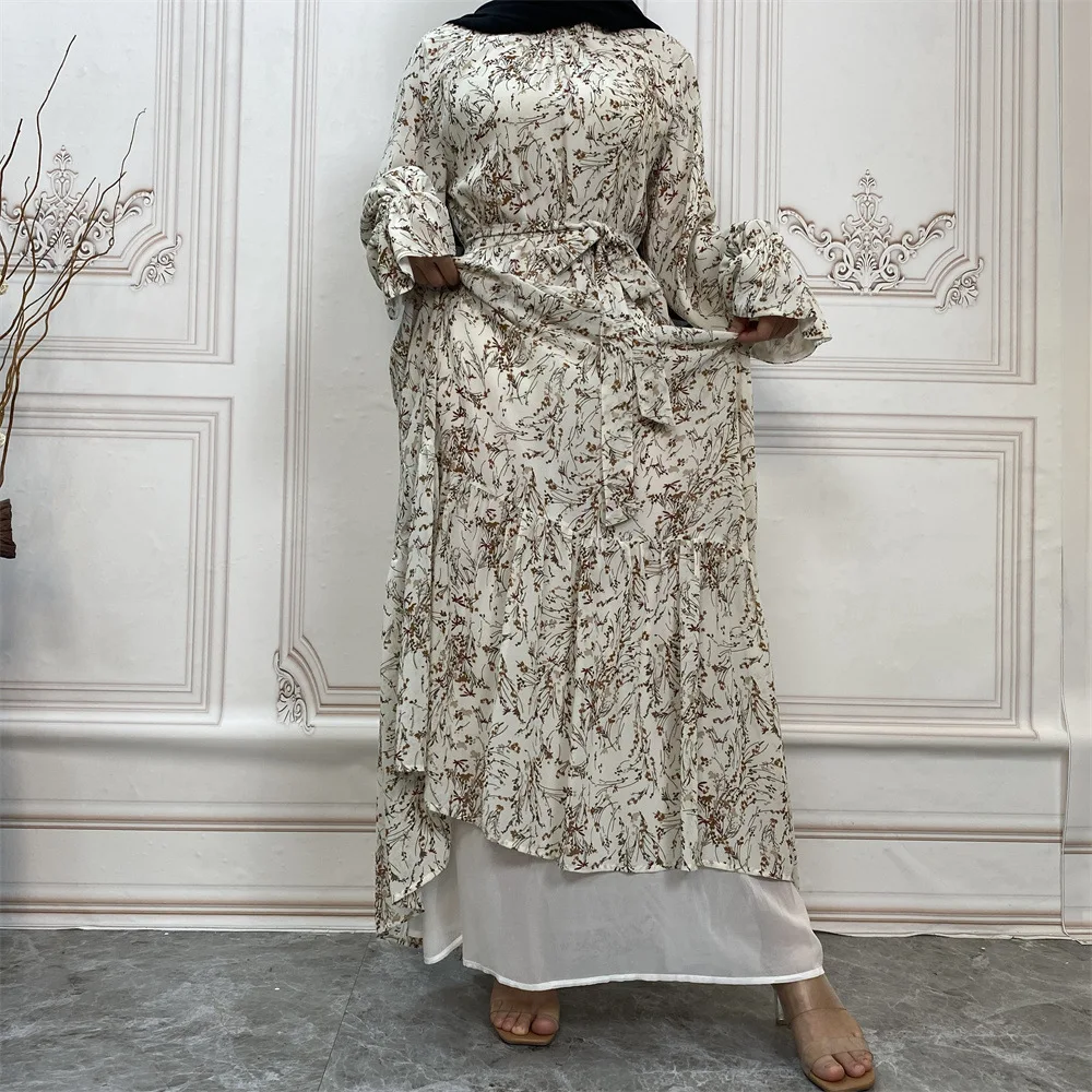 

Fashion Women Print Abaya Muslim Kaftan Arab Burqa Islamic Robe Long Gown Dubai Loose Robe