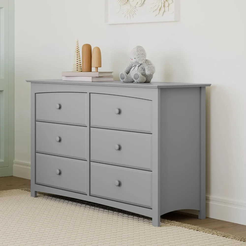 

Storkcraft Kenton 6 Drawer Universal Dresser (Pebble Gray) – Dresser For Kids Bedroom