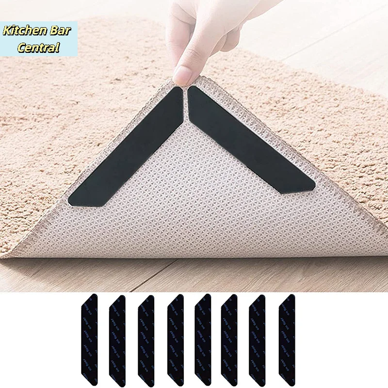 【Floor Carpet Non-slip Sticker Reusable Washable Anti-slip Mat Anti Curling Rug Pads Corner Clip Fixed Grippers Tape】