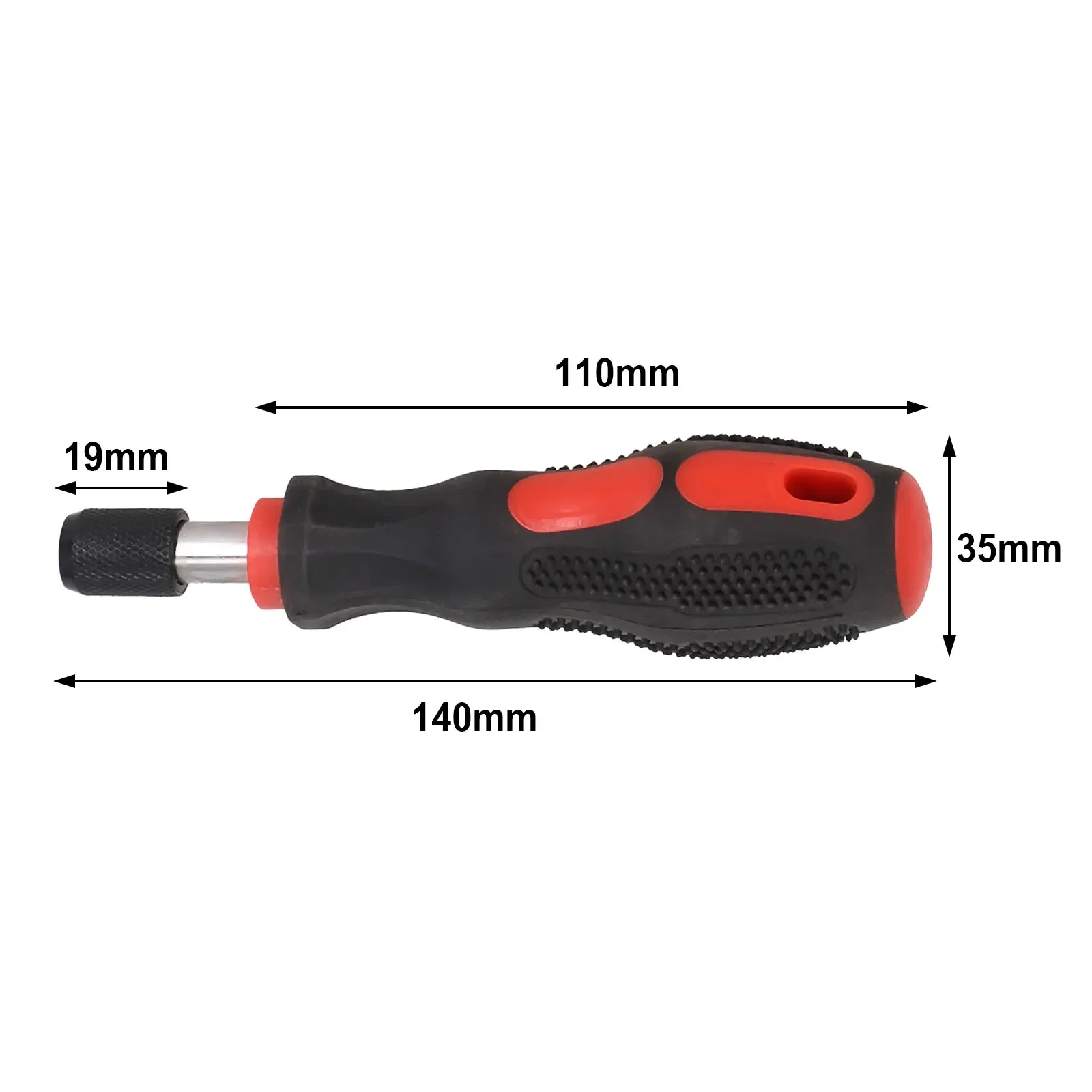 Ergonomic Hex Selflocking Adapter Screwdriver Handle Rubber Non Slip Grip Magnetic Link 1/4 Hex (6 35mm) 5 5In