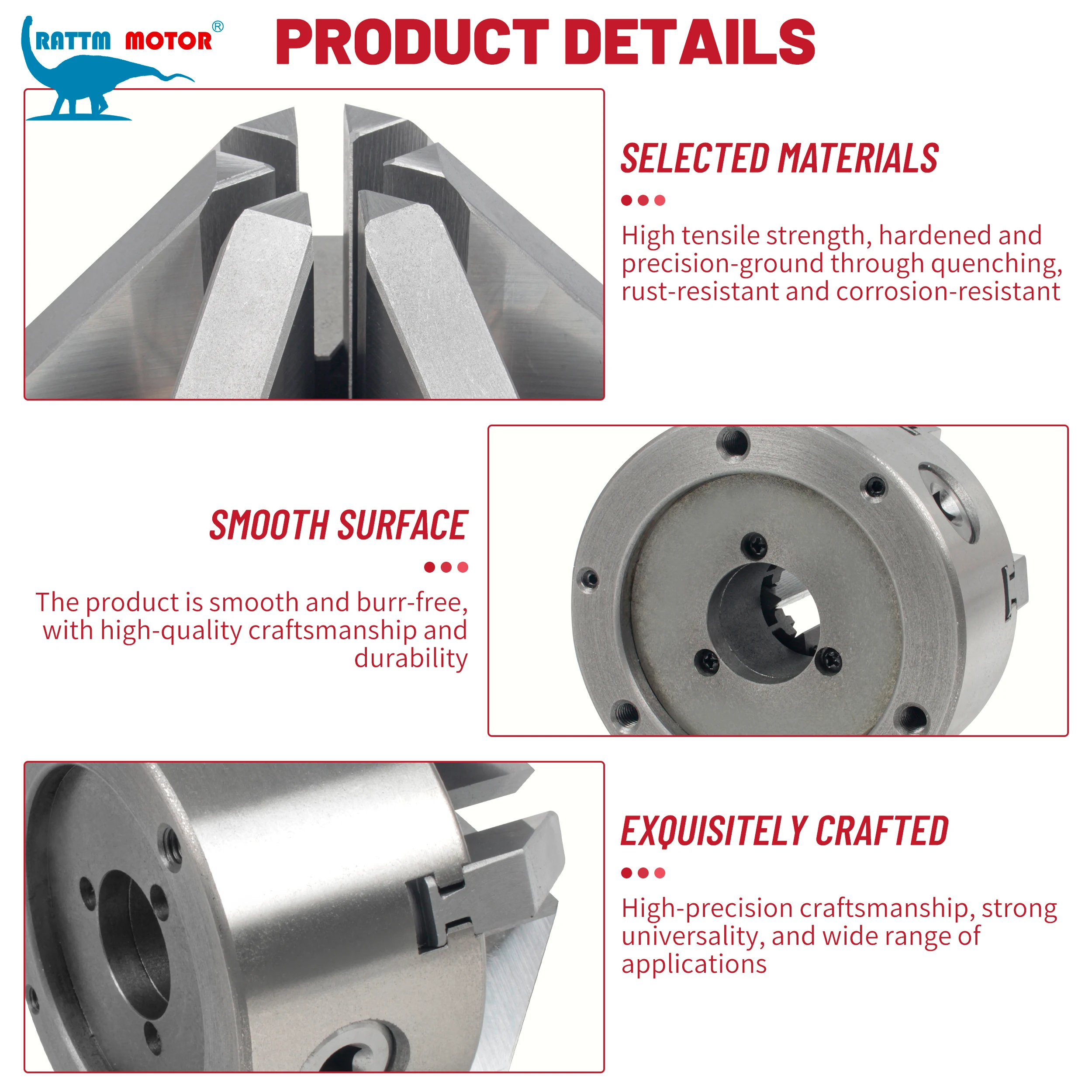 SANOU K13 100mm 6-Jaw Self-Centering Lathe Chuck, Manual Six-Jaw Chuck for Machine Tools