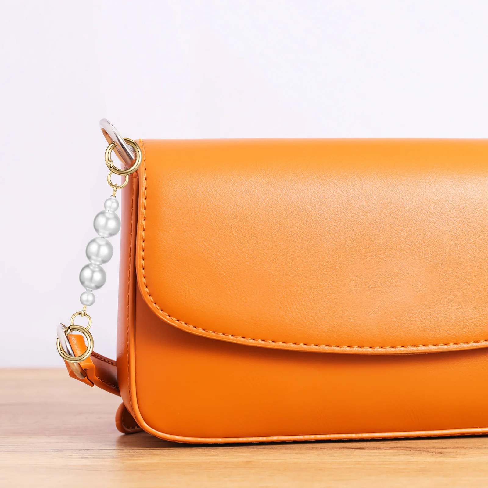 

6Pcs Pearl Bag Chains Beaded Handbag Replacement Chains Clasp for DIY Purse Strap Elegant Metal Women Handle Chain