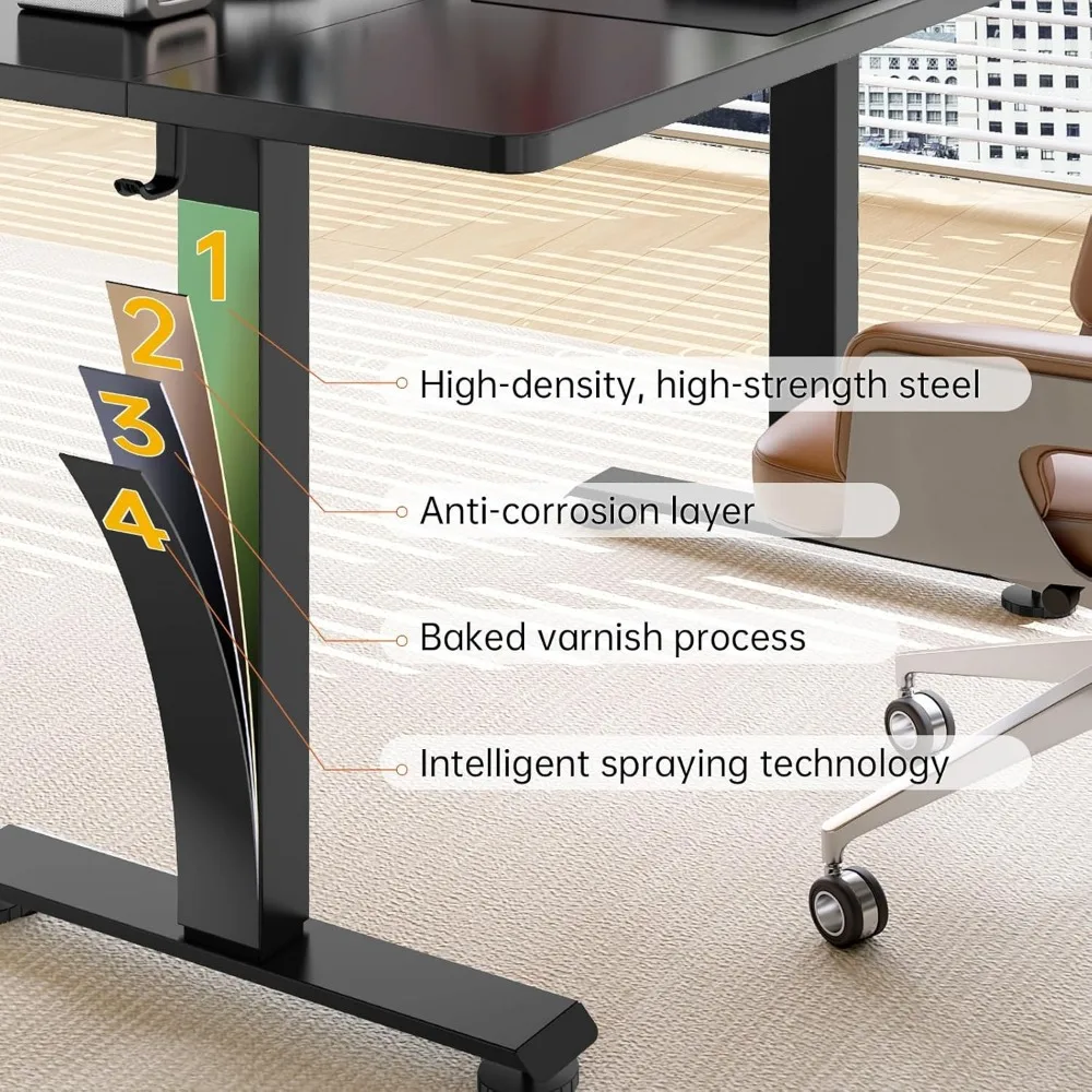 55 Adjustable Height Electric Standing Desk for Home Office and Study