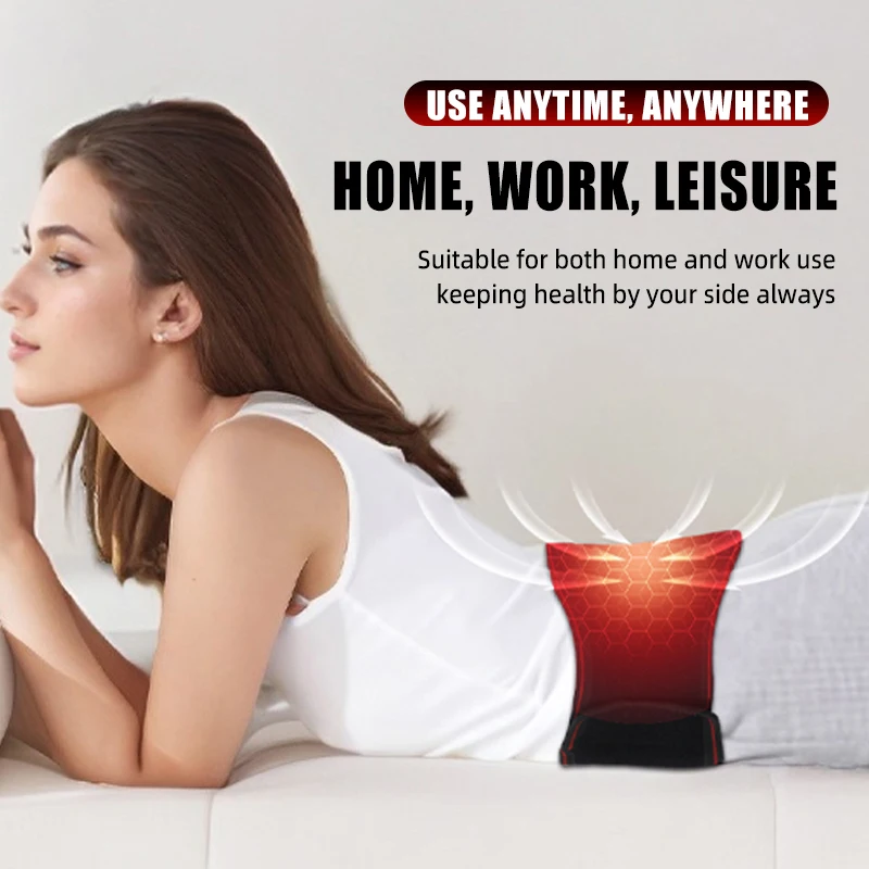 1PC Electric Heated Waist Support Brace Pain Relief Lumbar Heating Pad USB Charging Magnetic Therapy Back Waist Massage Band