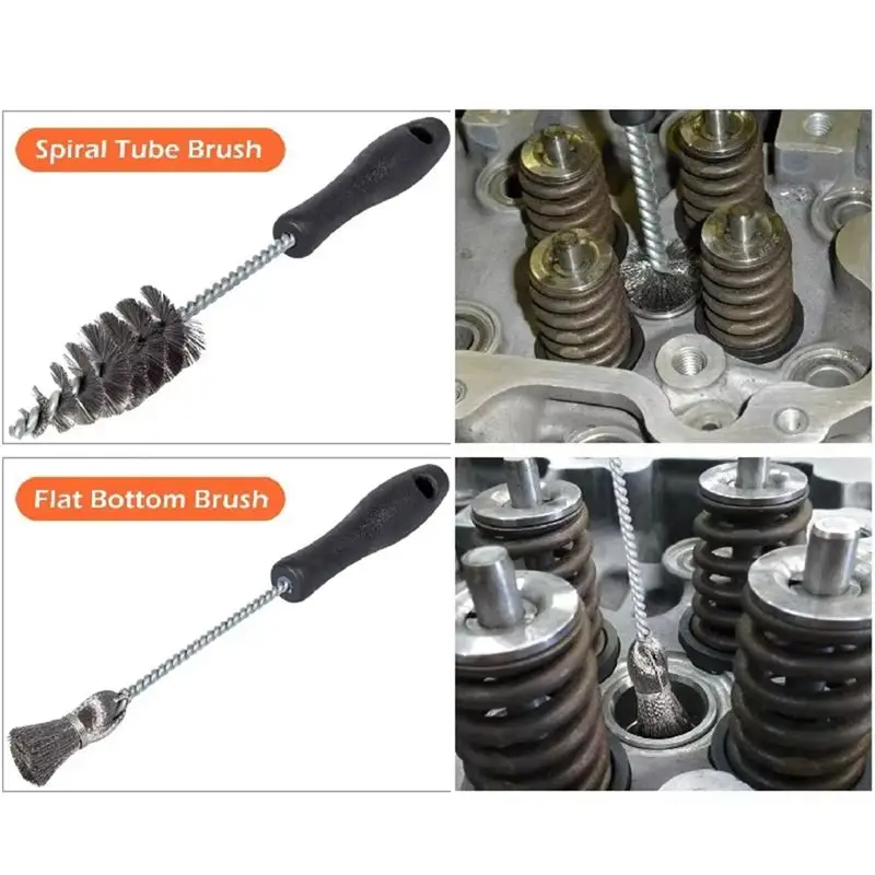 Diesel Injector Sleeve Cup Seat Cleaning Hole Brush Kit For Ford Powerstroke Caterpillar Navistar Maxxforce-N30R