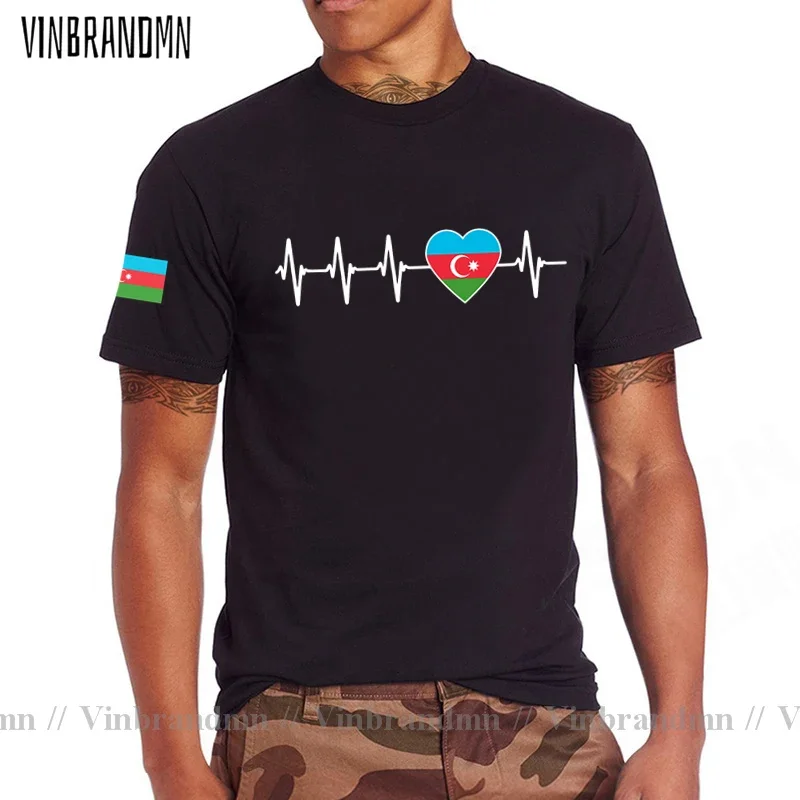 Azerbaijan Heartbeat Tee shirt I Love Azerbaijan Country Flag Heart Family T-shirt Sporting jerseys nation team clothing Tshirts