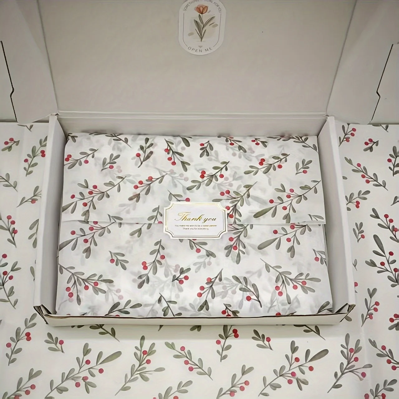 30 قطعة/10 قطعة من ورق هولي، بيري الرقيق، تغليف الهدايا المطلي بالشمع، تغليف هدايا للحفلات لعيد الميلاد وعيد الشكر وأعياد الميلاد #5