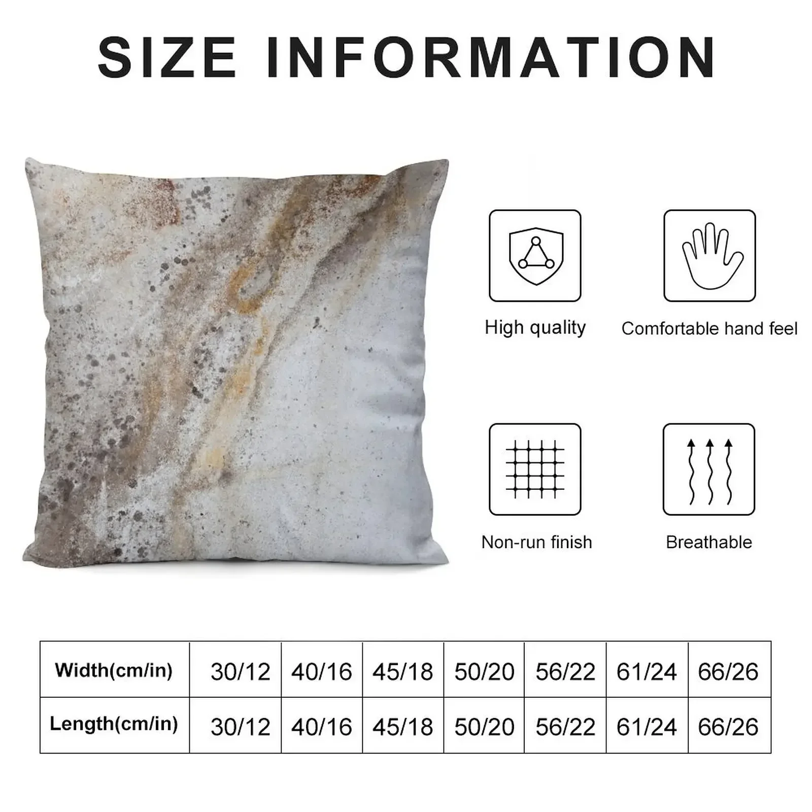 Rusty Stone Texture Throw Pillow Ornamental Pillow Elastic Cover For Sofa Luxury Cushion Cover anime girl pillow