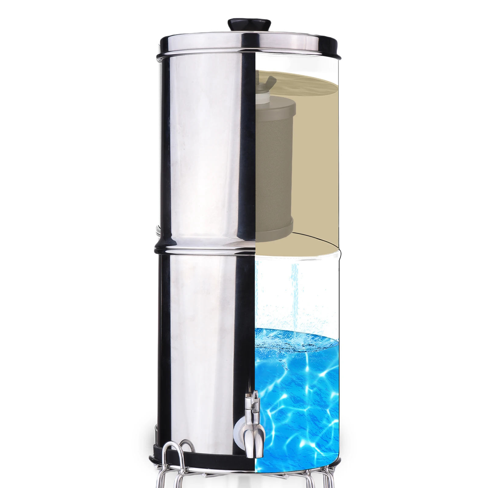 1 جالون نظام تصفية المياه نظام تصفية المياه 1 جالون الفولاذ المقاوم للصدأ كونترتوب نظام مع مرشحات نظام تصفية المياه عدة