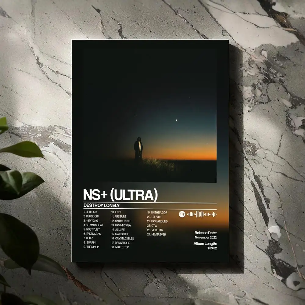 

Destroy Lonely Poster Prints Canvas Painting Wall Art Picture Living Room Home Decor Tracklist Music Album Cover