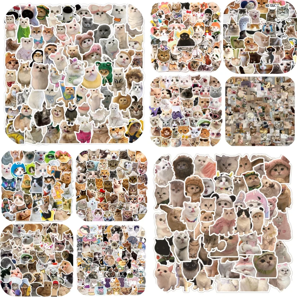 100/50PCS Cute Kitten Lovely Cats Meme Stickers For Helmet Bicycle Hand Account Pencil Case Decals Giajar Sticker Store