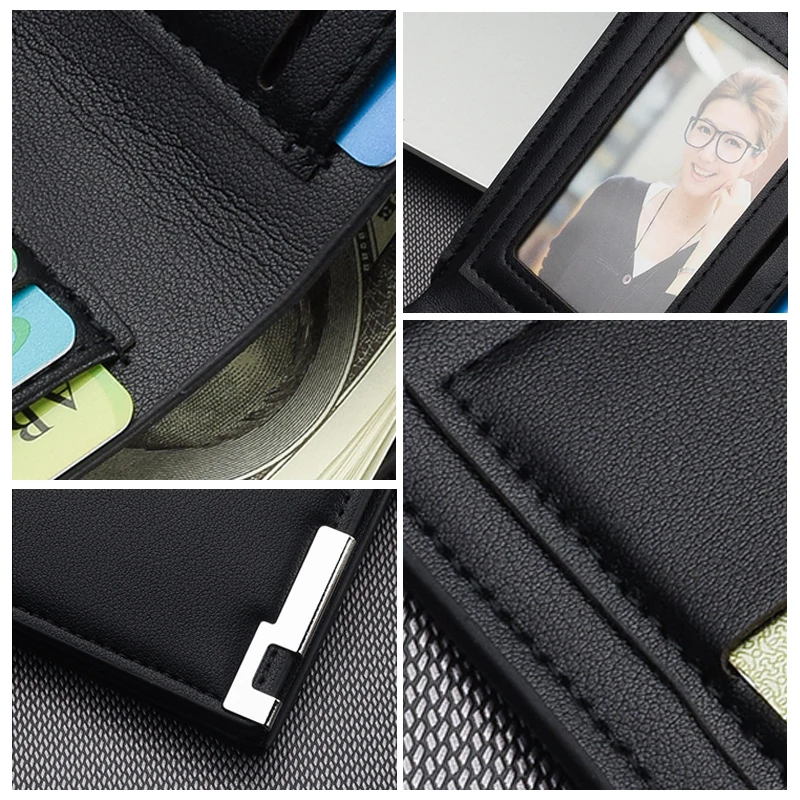 Car Interior Wallet Men Leather Wallets Multi Card Bag For Recaro Racing Interior Accessories