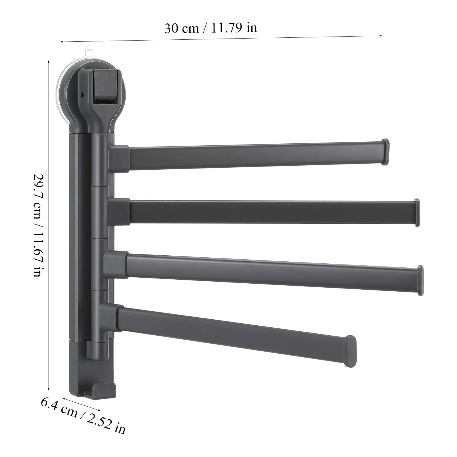 4-Bar شفط كأس منشفة رف الدورية لا الحفر حامل الحمام للأسطح الملساء قابل للتعديل سوينغ خارج منشفة معدنية المنظم