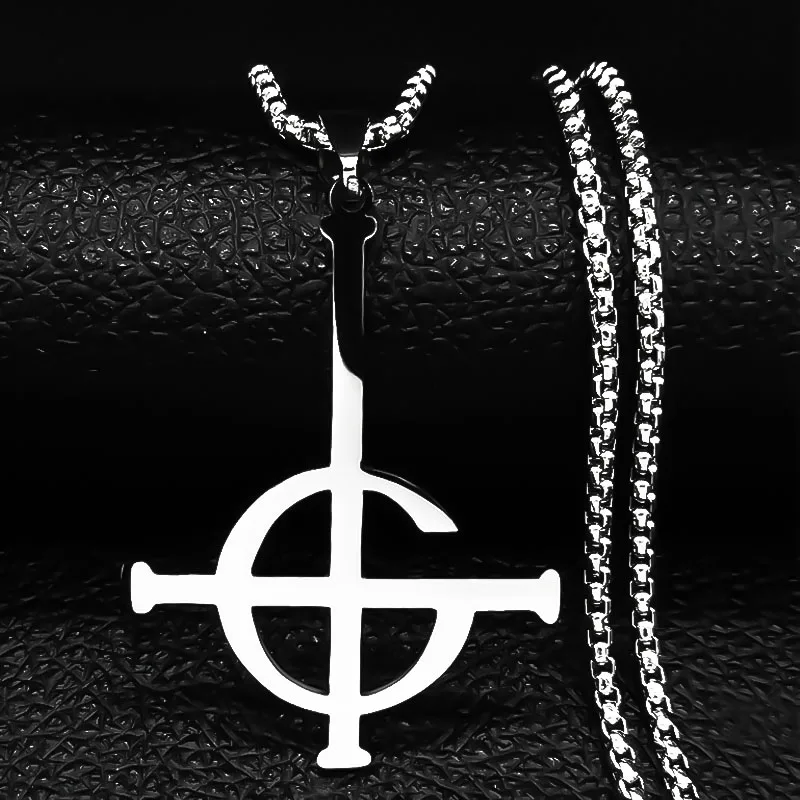 Ghost BC Nameless Edelstahl-Halskette Ghoul Band Kreuzkette Papst-Emeritus-Symbol Maske Kruzifix Poster Halsketten Schmuck – Detail 11