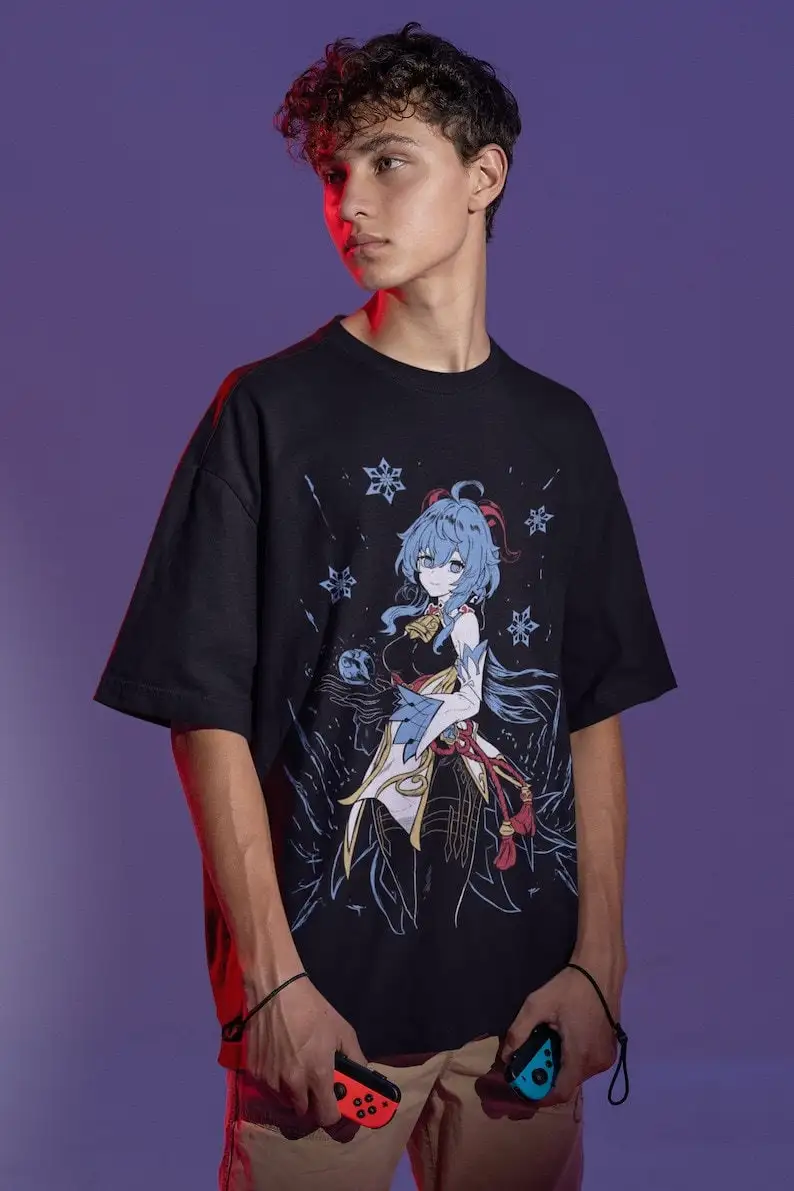 Ganyu Genshin Impact, Genshin Impact Raiden Shogun Gaming T-Shirt, Hu Tao Anime Videogame Waifu