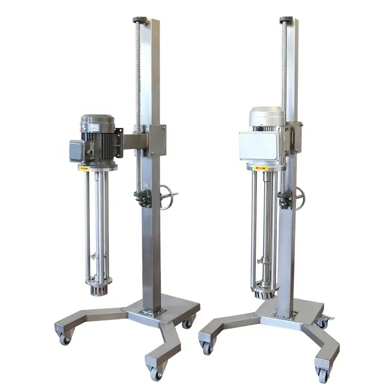 

high speed shear batch disperser emulsifier dispersion liquid powder blender emulsifying homogenizer mixer with lift stand