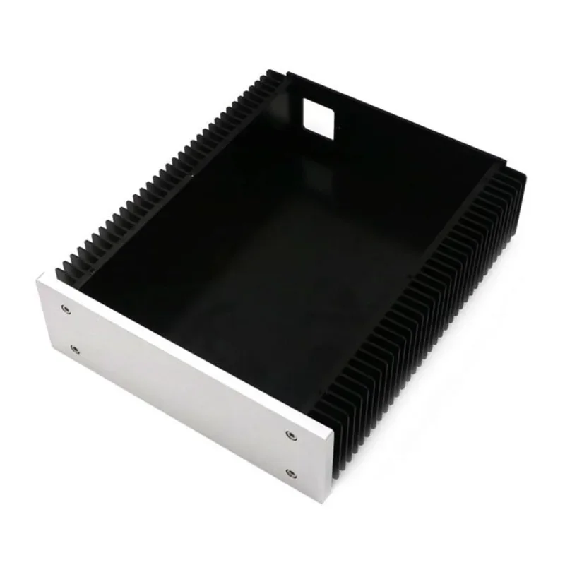 All-Aluminum DIY Audio Chassis Case, 2107 Style Shell with Side Heat Sinks, Enclosure Box for Amplifier, DAC