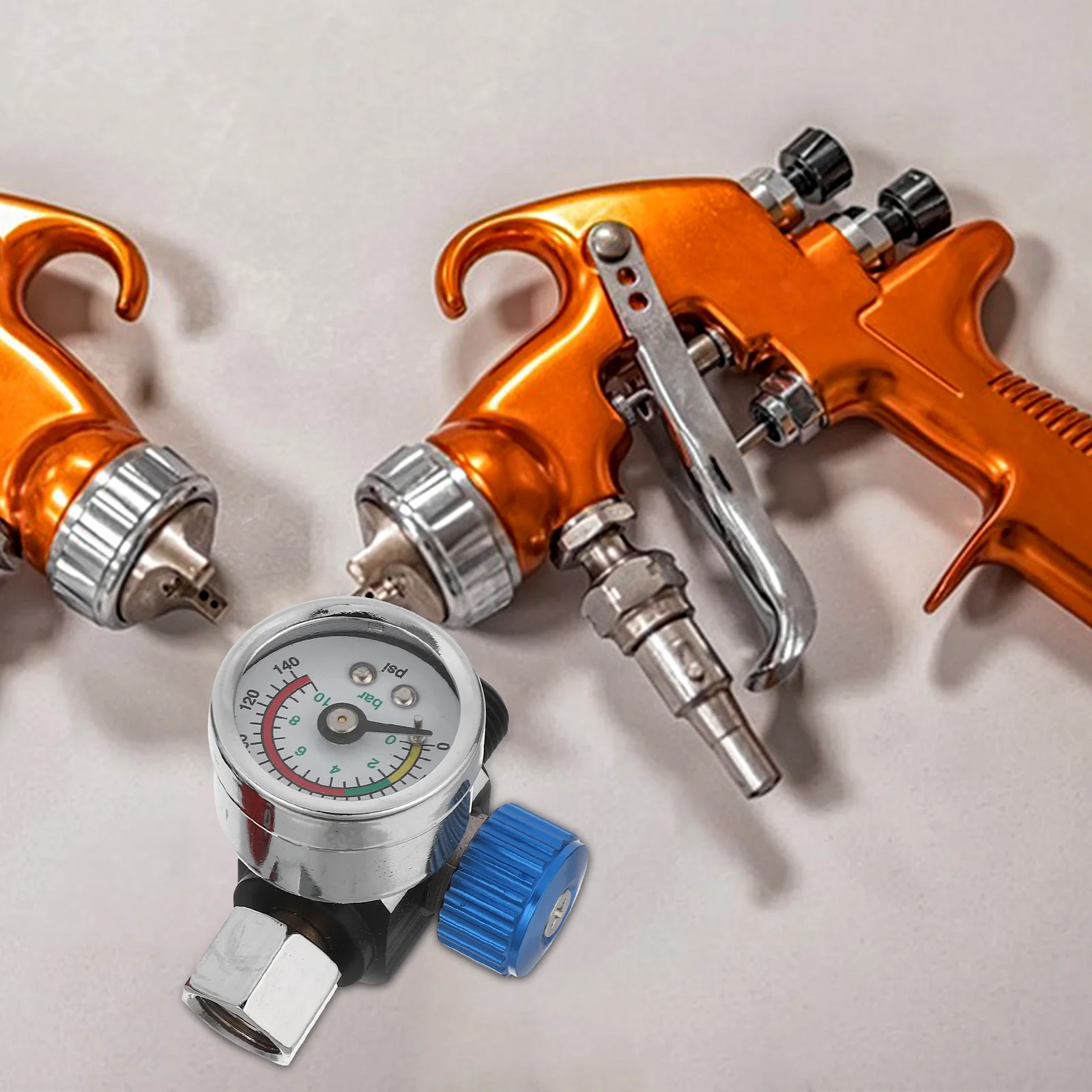 

1 Set Air Pressure Regulator With Gauge Brass Metal Construction Stable Airflow Control Valve For Paint Sprayer Pneumatic Tool
