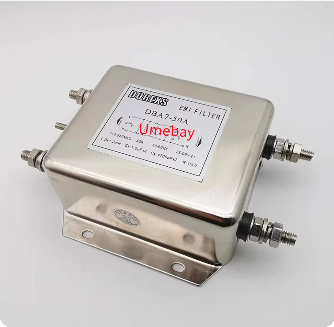 1 piece, single-phase 220V50A power filter,   DBA7-50A 50A    DBA7-60A 60A