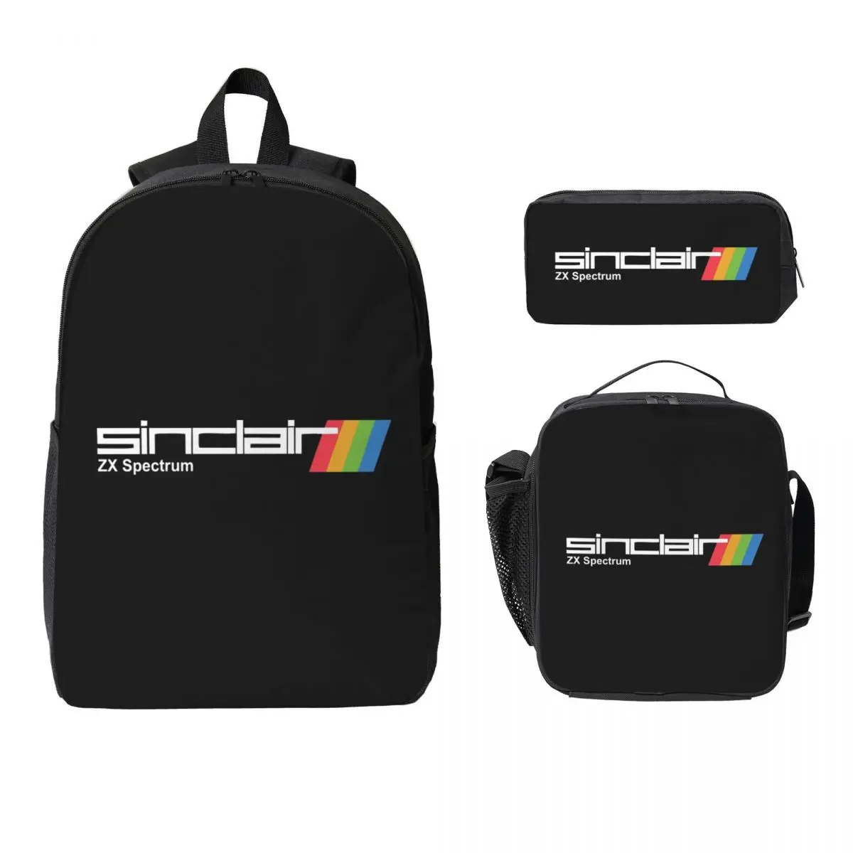 

ZX Spectrum Backpack Boys Girls BookBag School Bag Computer Shoulder Bags 3ps Insulated Lunch Bag Pencil Case