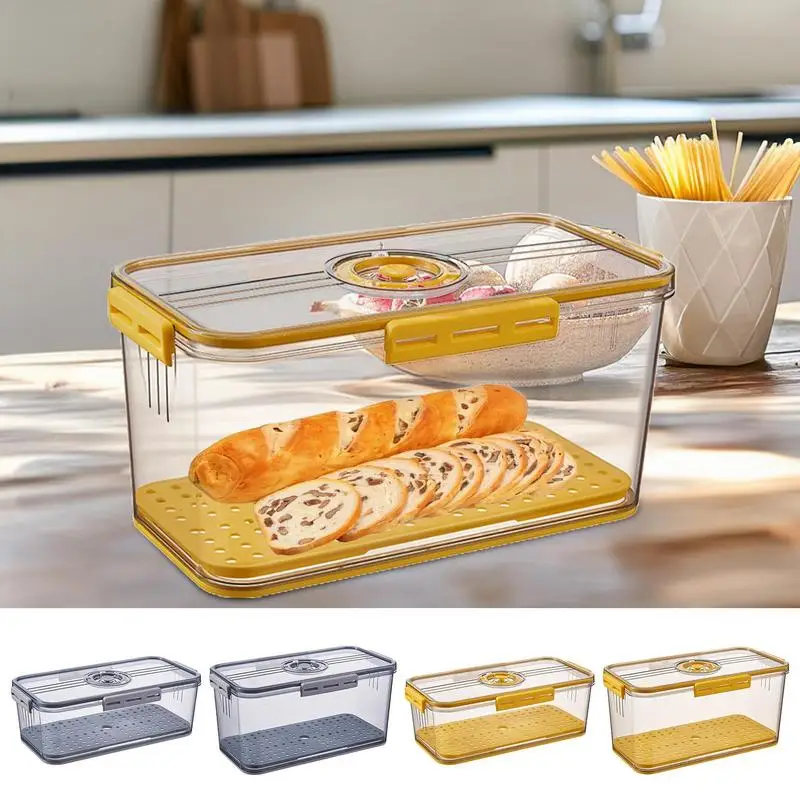 Bread Containers Storage Time Recording Bread Storage Container Bread Holder Bin Airtight Loaf Bread Saver Bread Keeper Box With