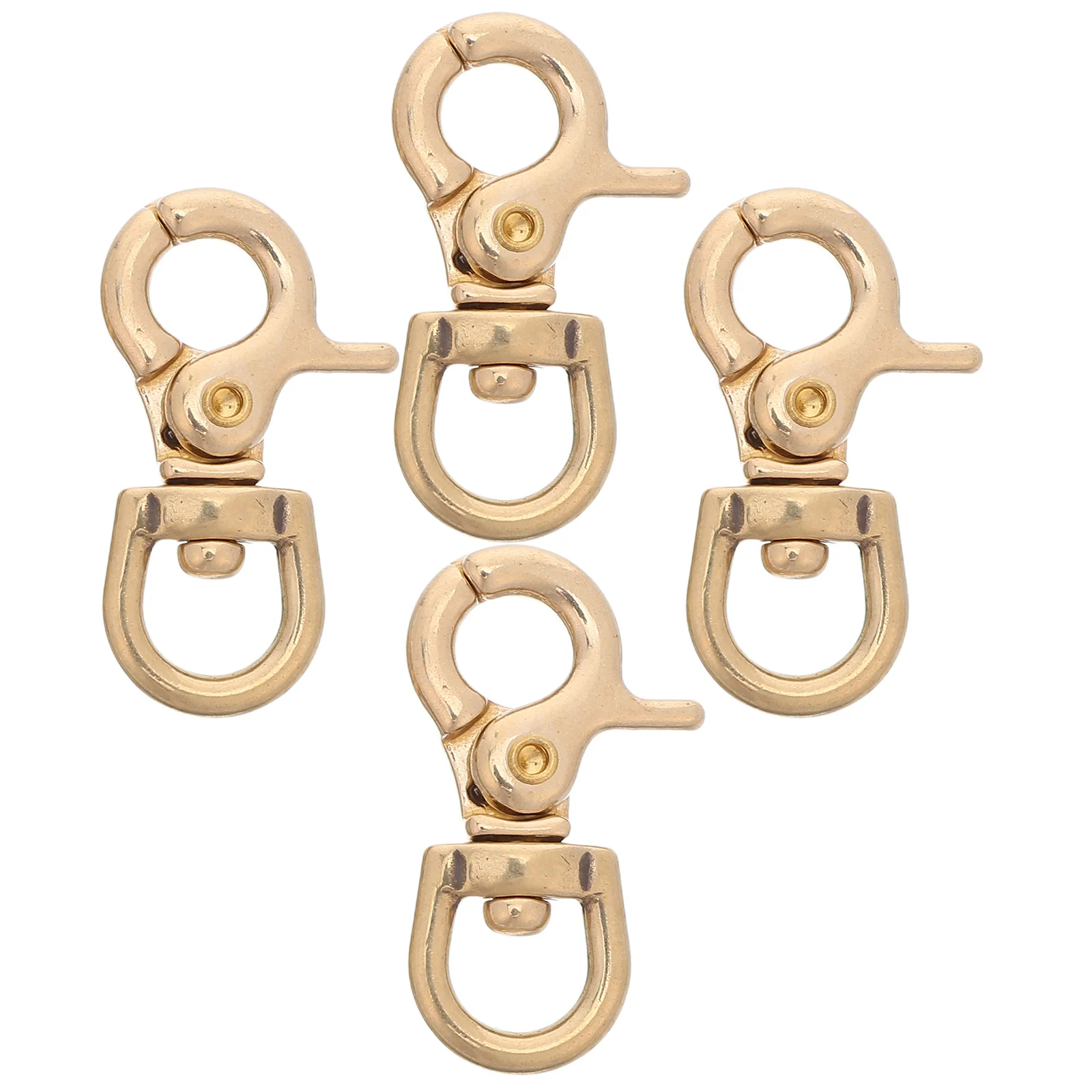 

4pcs Swivel Snap Hooks Brass Metal Keychain Clip Hooks For Diy Craft Lanyard Bag Making Spring Clasp Connector Lobster Clasps