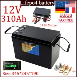 LiFePO4 12V 310Ah battery Pack Rechargeable battery Built-in BMS high power for Solar storage system with display + charger