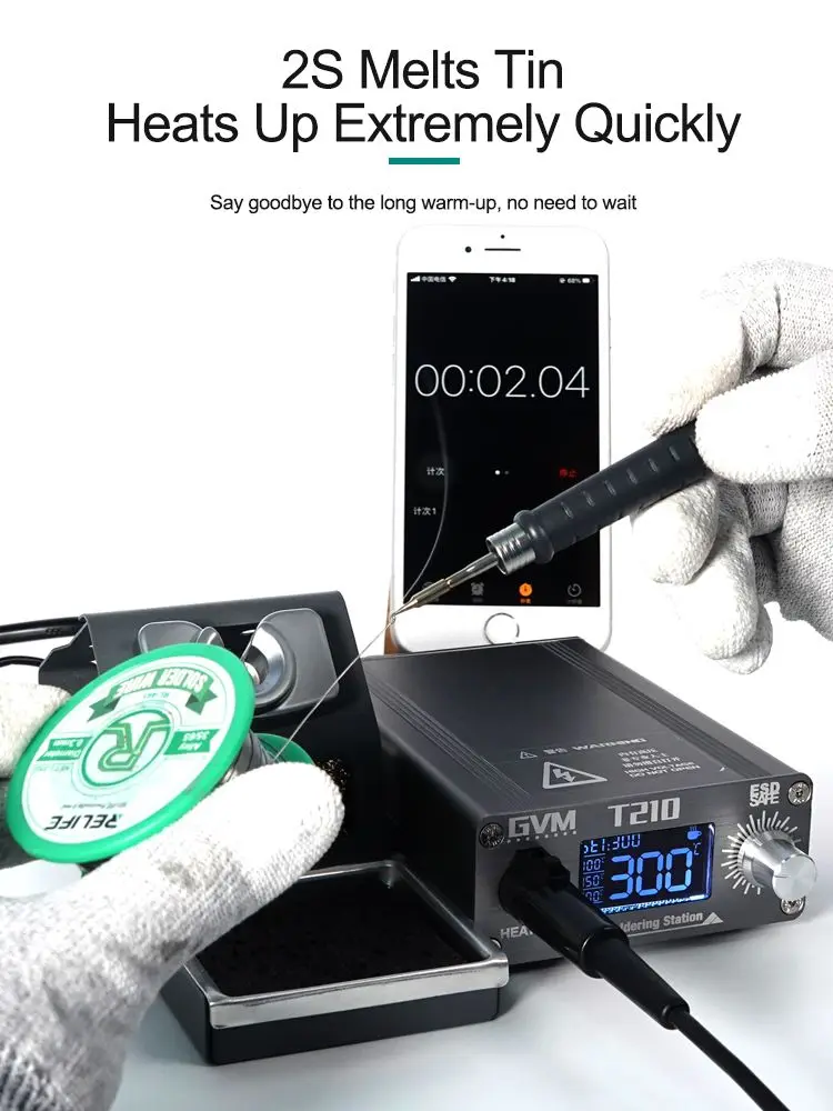 

SUNSHINE GVM T210 Stasiun Solder, Alat Reparasi, Pengelasan Suhu, Dapat, Digital Tampilan