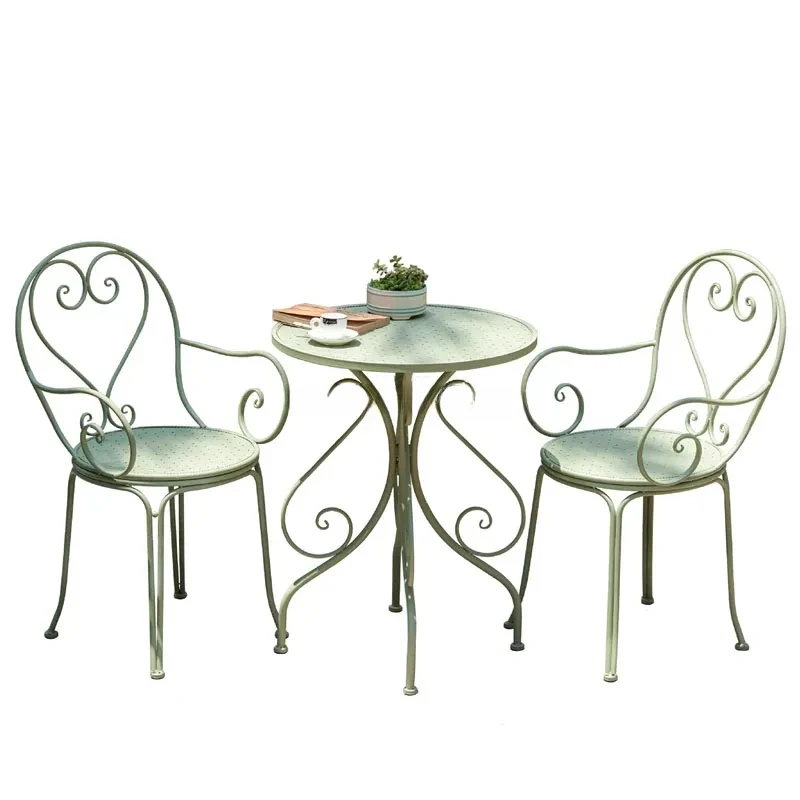 European Retro Iron Garden Furniture Sets Outdoor Courtyard Garden Balcony Table and Chair Set cafe Dining Table and Chairs