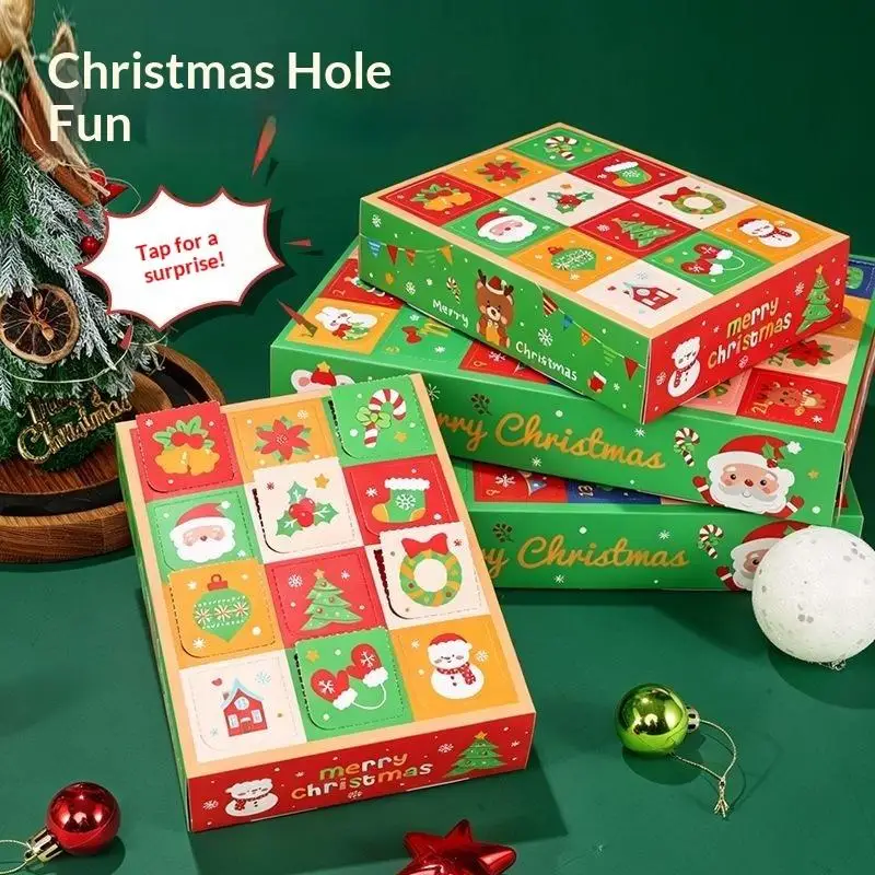 Christmas Series Countdown Calendar  Hole Hole Joy 2026 New Drawing Prize Children's Gift Calendar Cartoon Style