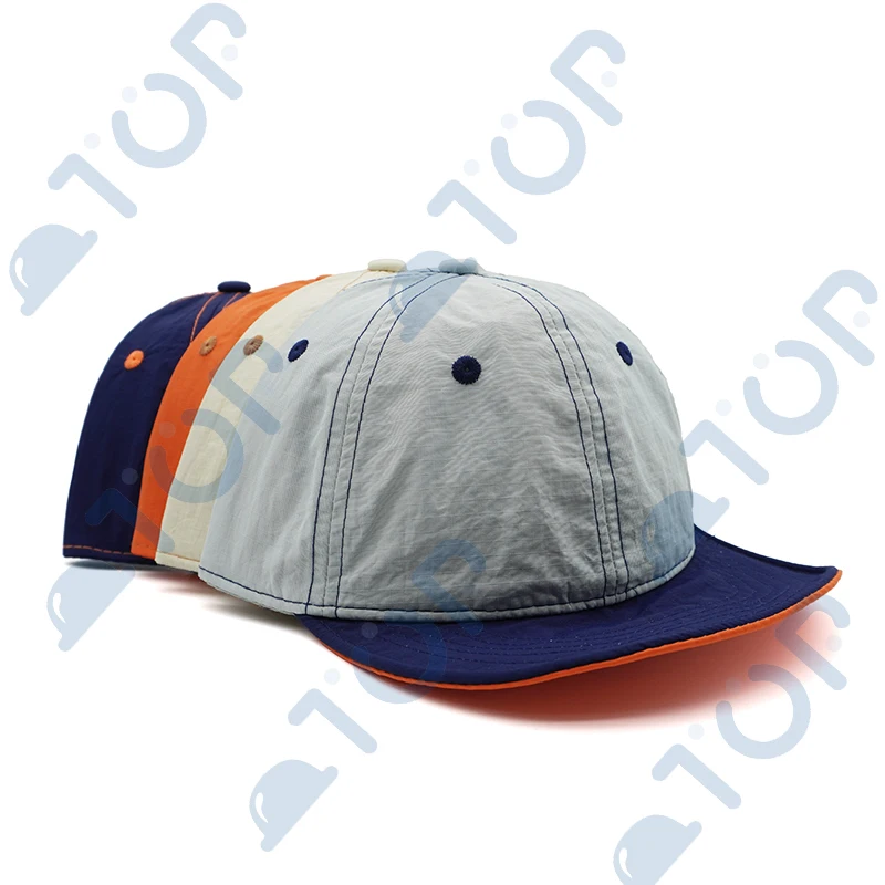 Quick-Dry Soft Brim Baseball Cap Short Brim Splicing Color Sport Caps Embroidery Adjustable Hat Hats Unisex Sun Outdoor Running