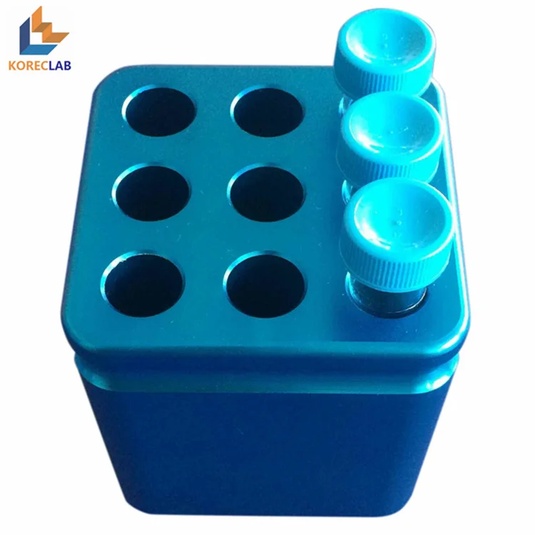 Attrezzatura da laboratorio Rack per provette per micro-centrifuga da 9 pozzetti da 15 ml Portaprovette in alluminio