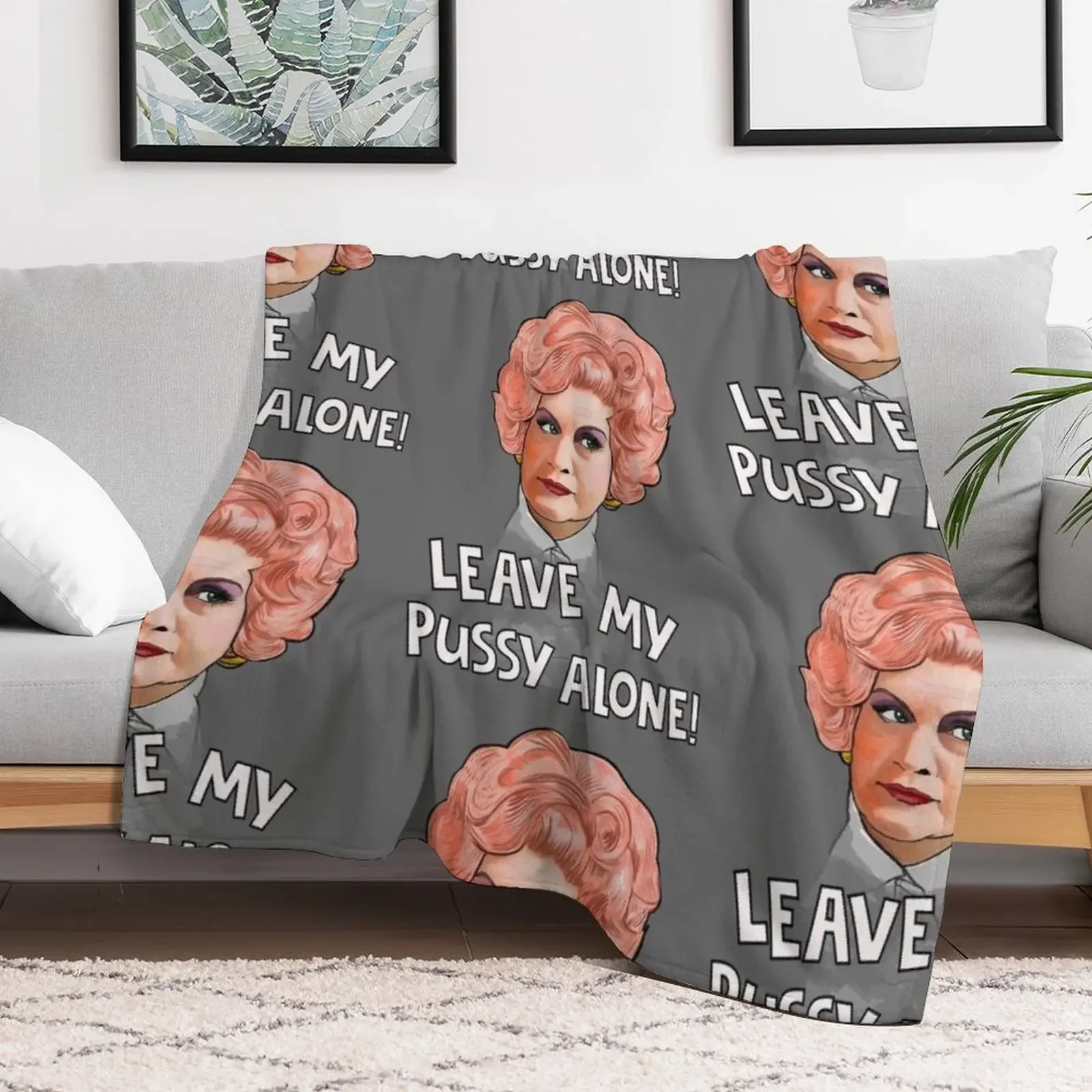 Mrs Slocombe - leave my pussy alone! Throw Blanket wednesday Kid'S Comforter Blankets