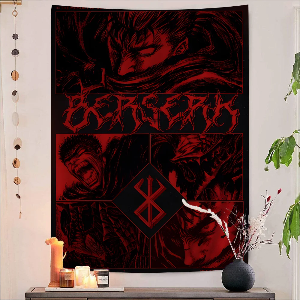 Anime Berserk Hanging Bohemian Tapestry Hanging Tarot Hippie Wall Rugs Dorm Japanese Tapestry