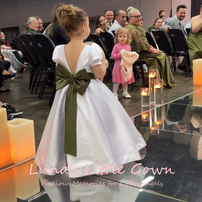 

Light Blue V‑Neck 3D Rose Ruffle Tulle Baby Flower Girl Dress High Low Toddler Party Gown Customized