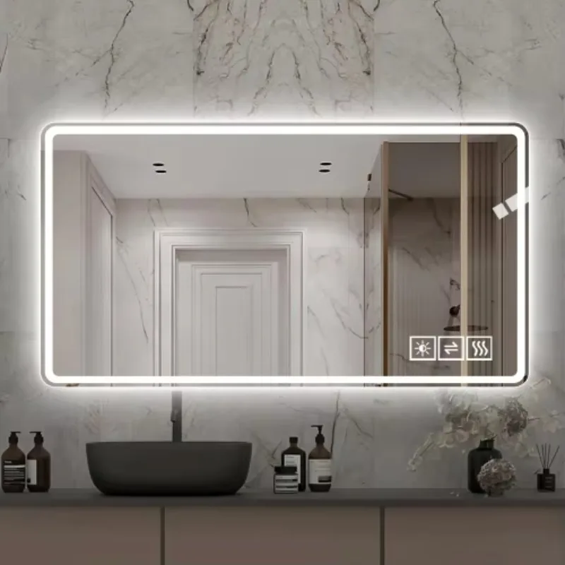 

[Hot Sale] US STOCK 48*32 Inch Bathroom Mirror With Led Lights ,-Fog Lighted Vanity Mirrors For Wall Mounted, 3 Colors 5 Level D