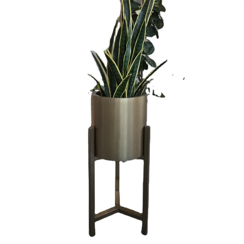 

Gold Modern Tall Plant Stand Stainless Steel Display Rack for Floor Garden Outdoor Living Room Decorations Shopping Mall Use