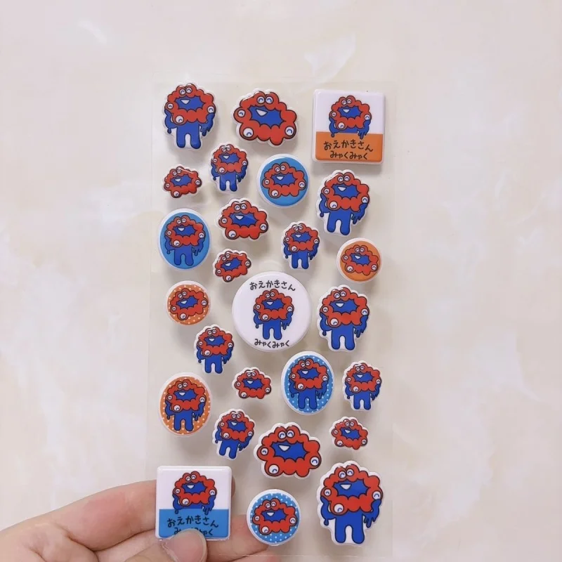 Kawaii Expo 2025 Osaka Myaku-Myaku, Adhesivo Tridimensional Azul para Refrigerador y Banco de Energía, Decoración, Regalo de San Valentín