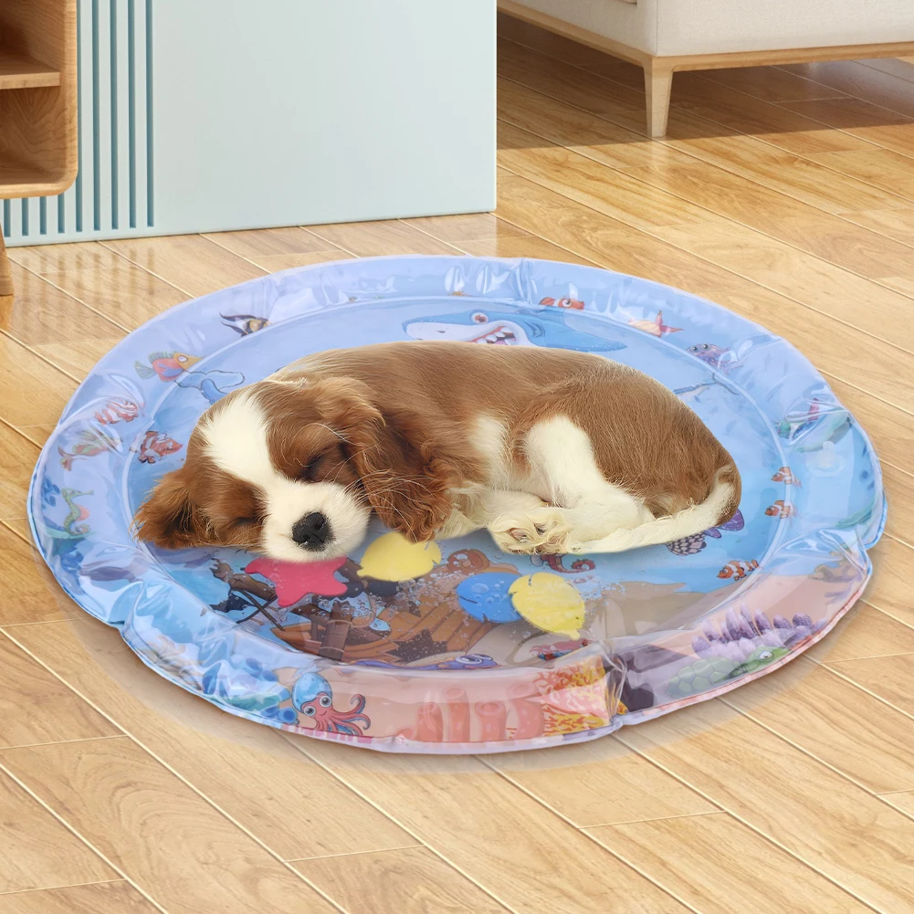 Tapis de jeu interactif Aqua Extra épais pour chat, jouets flottants pour chat, tapis de jeu sensoriel d'eau, tapis d'auto-jeu pour chats