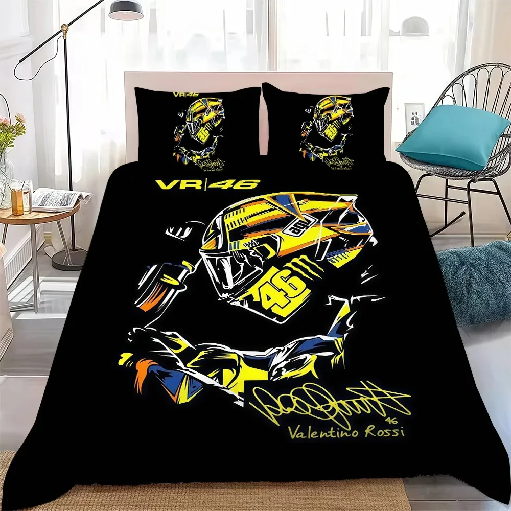 Moto r-ossi 46 conjunto de capa de edredão cama de algodão de lavagem macia 2/3 peças verão confortável dormitório estudante casa cama
