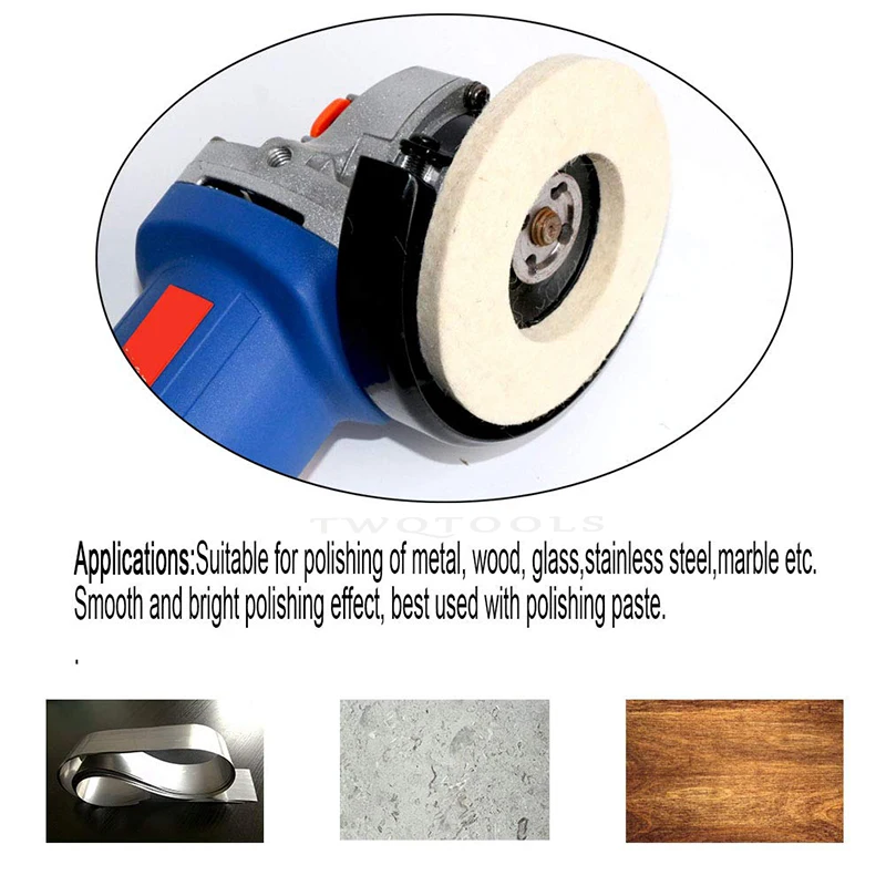 4 Inch Wool Felt Polishing Disc Buffing Pads for Angle Grinder Cleaning Wheel for Metal 100mm x 16mm Abrasive Polishing Tool