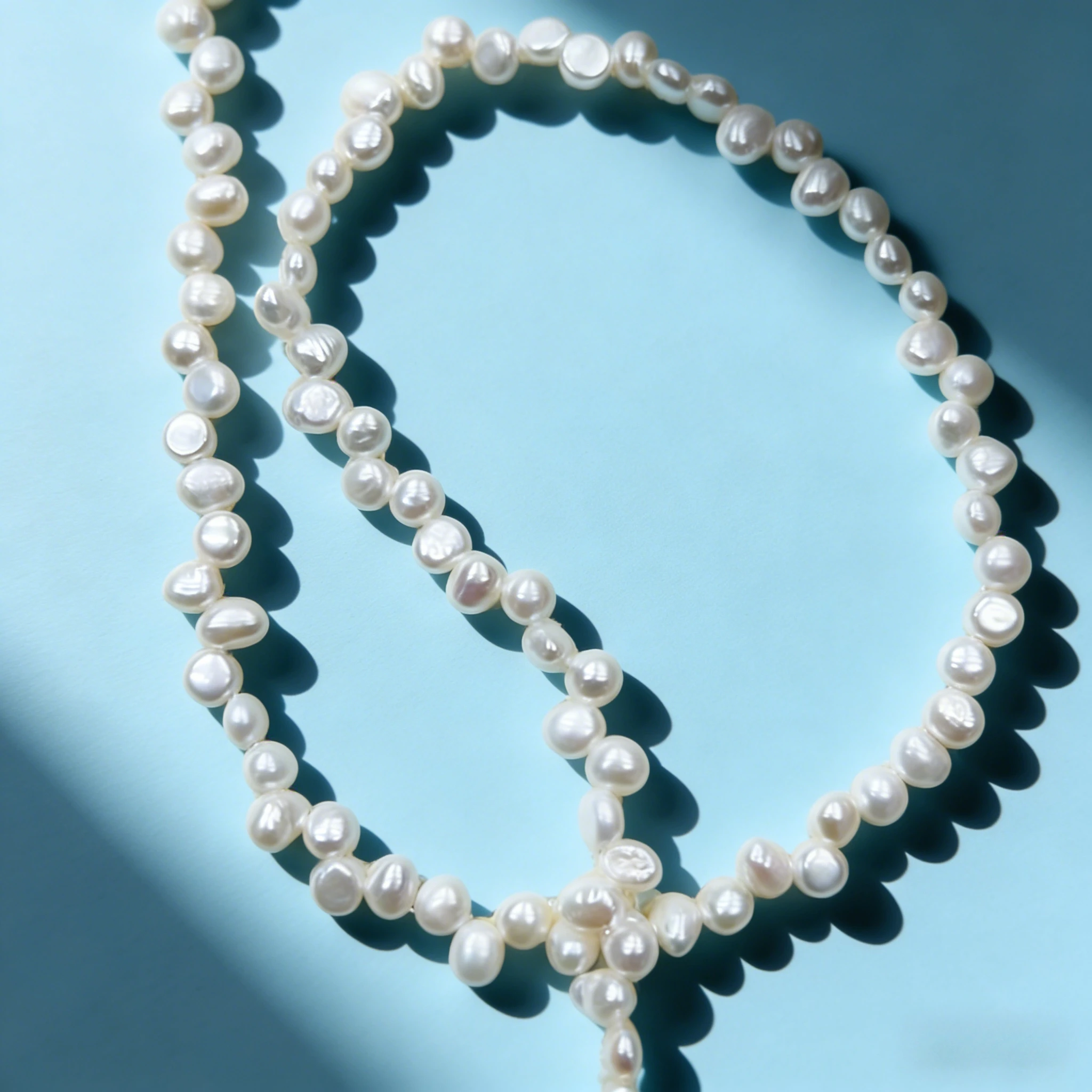 

Natural Freshwater Pearl Necklace 3-4mm Irregular White Baroque Loose Beads for DIY Jewelry Making Semi-Finished Product