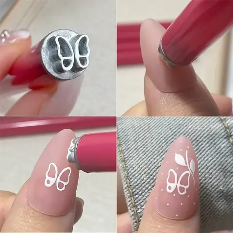 New Nail Art Stamp Pen Set Floral Butterfly Pattern Nail Graffiti Pen Flower Painting Drawing Nail Brush Stamp Pen Manicure Tool