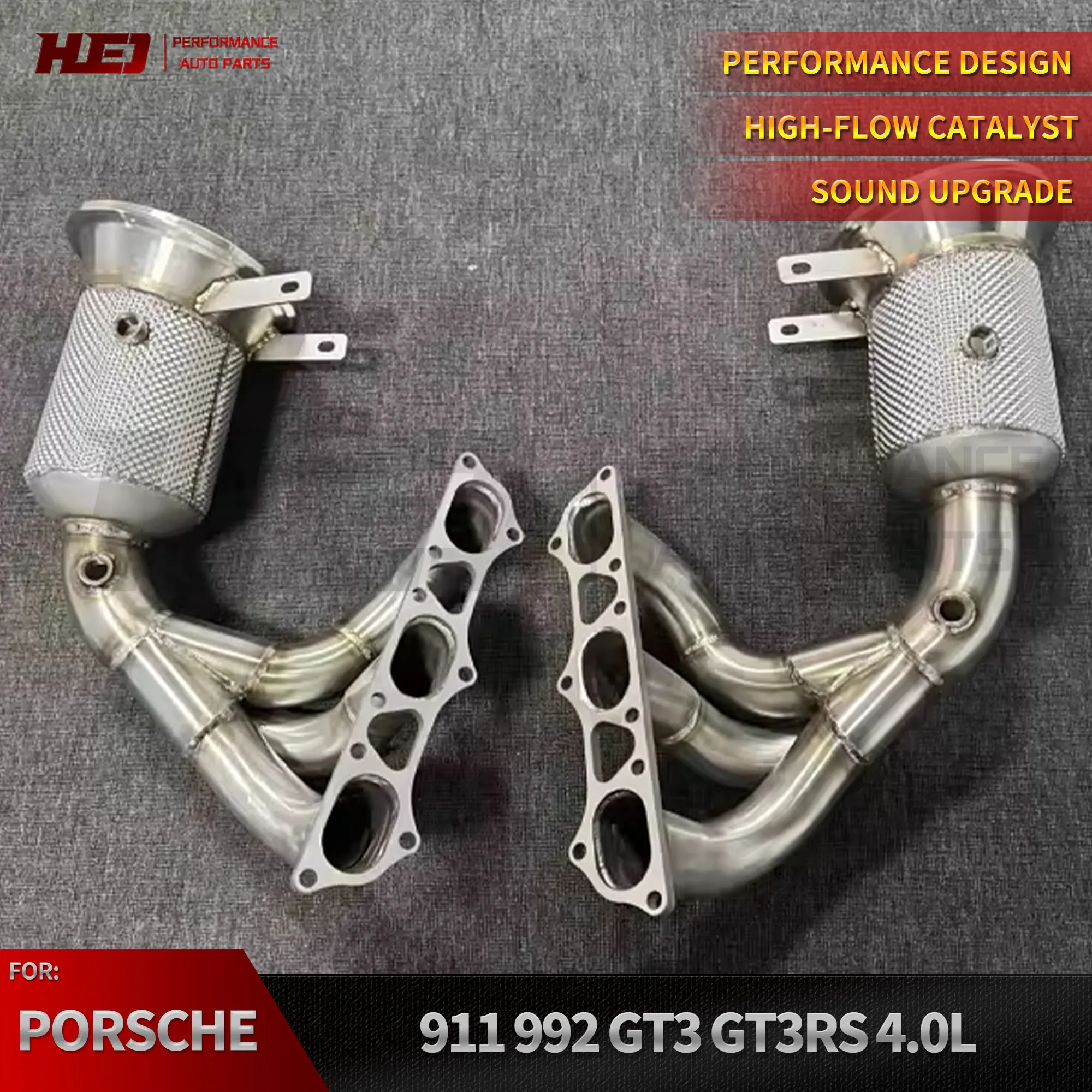 HEO Exhaust System Stainless Steel High Flow Performance Manifold Downpipe for Porsche 911 992 GT3 Car Accessories