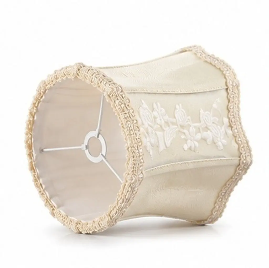 Cloth Lampshade with Wavy Bottom – Decorative Ceiling Light Cover for Living Room, Warm Natural Atmosphere