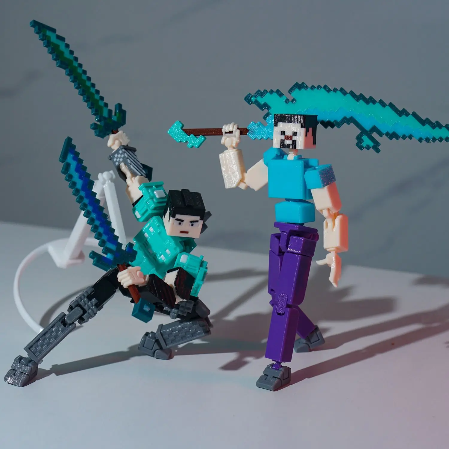 MC 3D Printed Ender Dragon Wing Warrior Armor Pixel Player Suit Dark Hammer Warhammer Set Double-edged Grave Action Figures