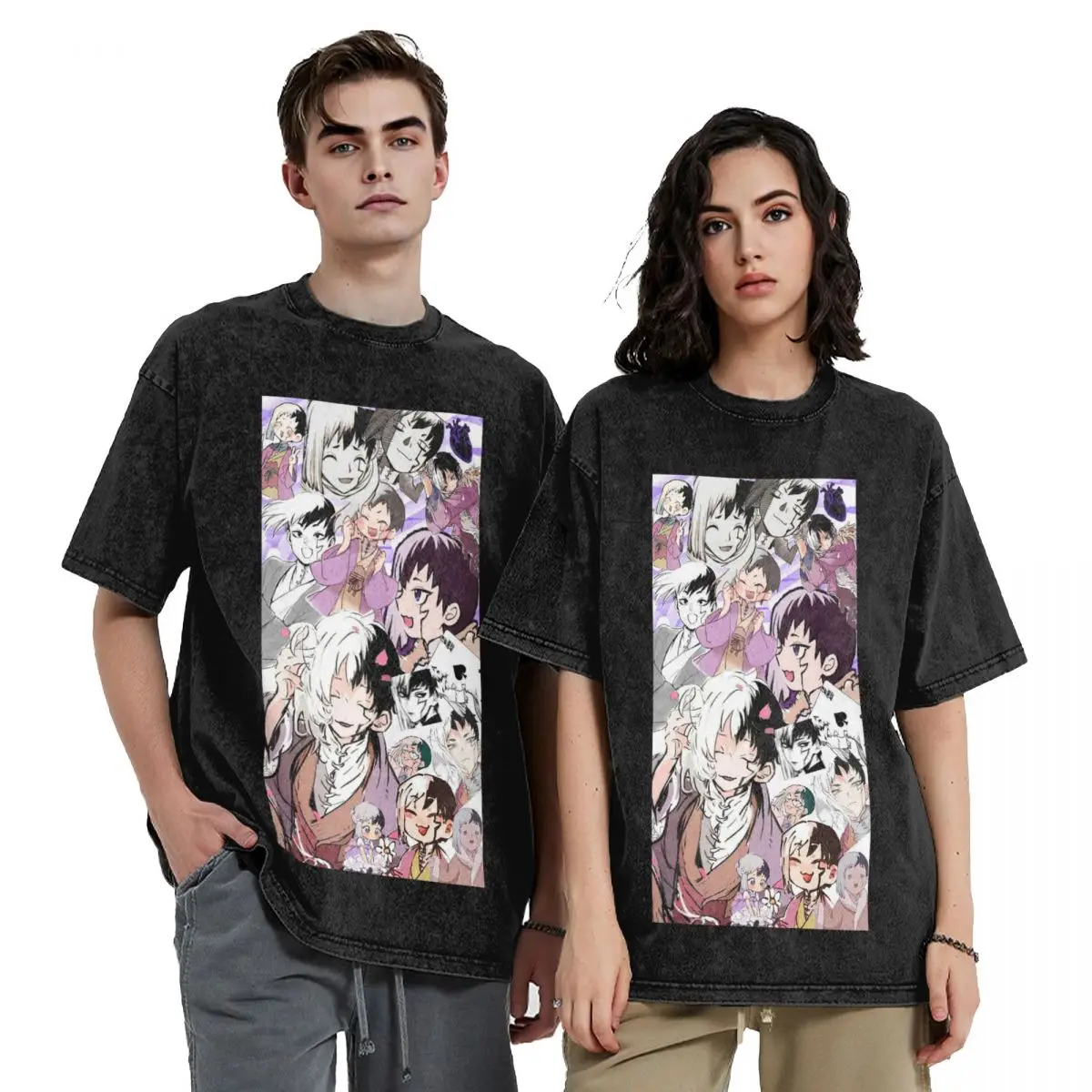 Gen Asagiri Dr Stone Apan Anime Washed T Shirts Harajuku Short Sleeve Hip Hop T-Shirt Streetwear Tops Tees for Men Women