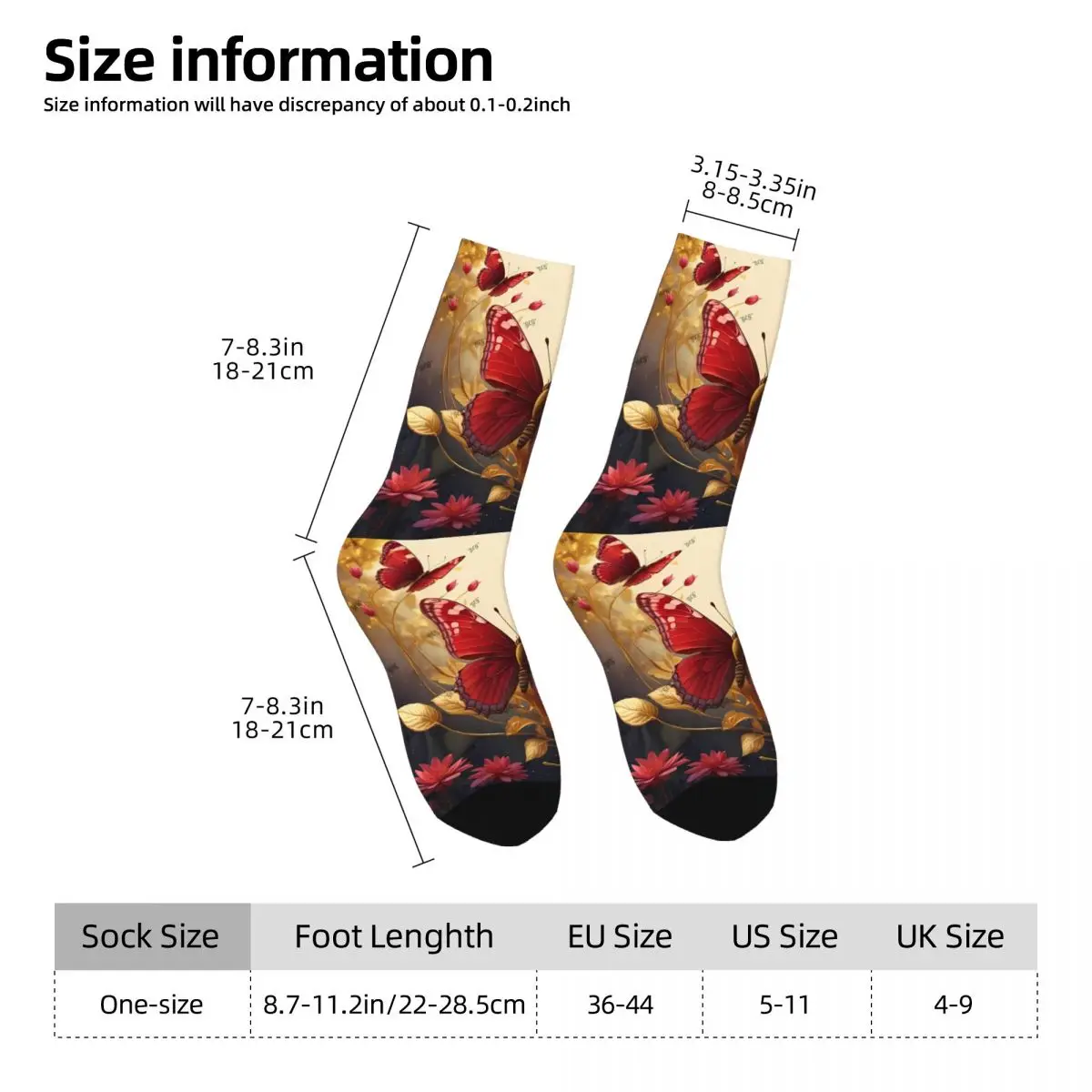 Butterfly Sock Printed Man Polyester