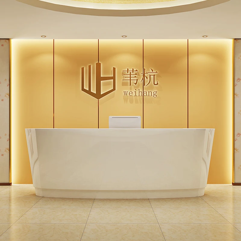 Banco Bar Reception Desk Simplicity Shop Hotels Mobile Cashier Desks Modern Sap Pulpito Para Igreja Beauty Salon Furniture